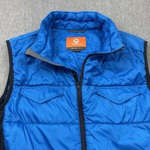Merrell Quilted Primaloft Puffer Vest Mens XL Blue Black Full Zip Pockets